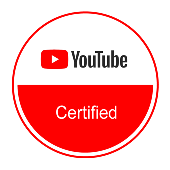 isologo de la certificacion YouTube de los empleados de la agencia de publicidad DRAGONES.
